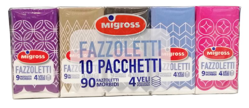 Fazzoletti 4 veli Migross x10  90 fazzoletti morbidi