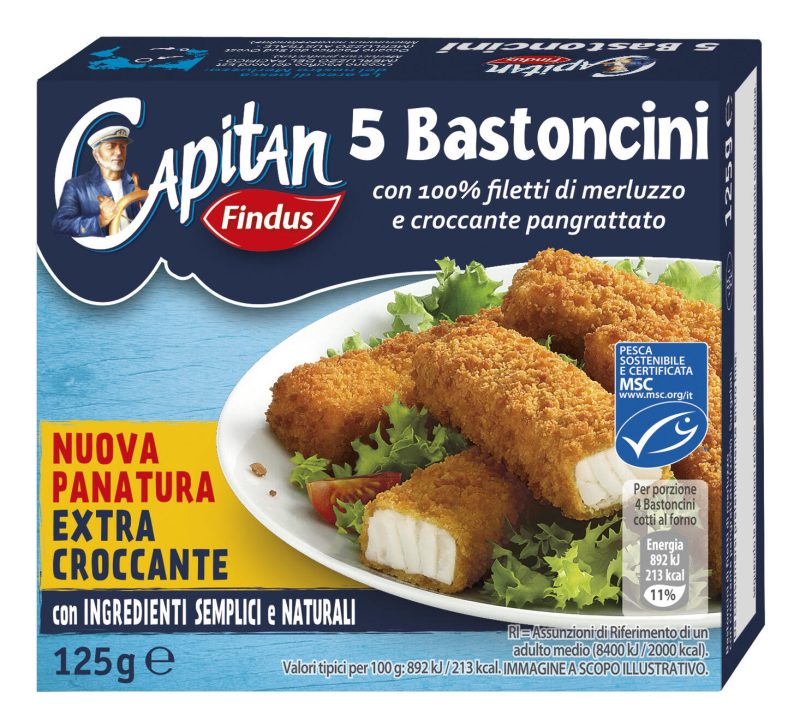 Capitan Findus 5 Bastoncini con 100% Filetti di Merluzzo 125 g