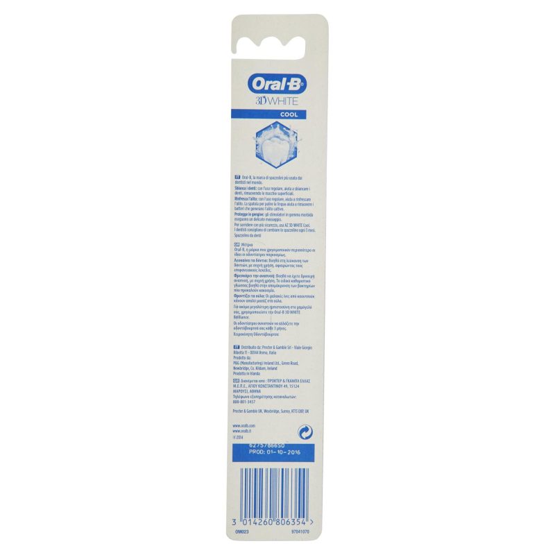 Oral-B Spazzolino Manuale 3D White&Cool 40 Medio