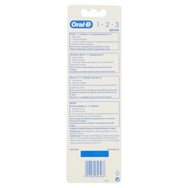 Oral-B Spazzolino Manuale 1 2 3 Indicator 35 Medio