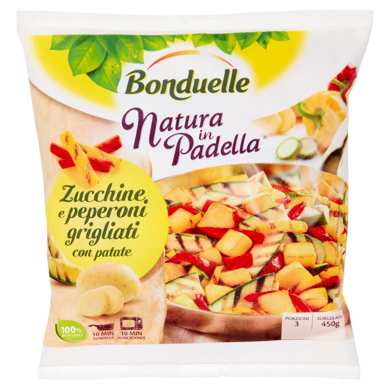 Bonduelle Natura in Padella Zucchine e peperoni grigliati con patate Surgelato 450 g