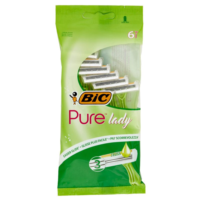 Bic Pure Lady Rasoi 3 Lame Usa e Getta da Donna, 6 pezzi