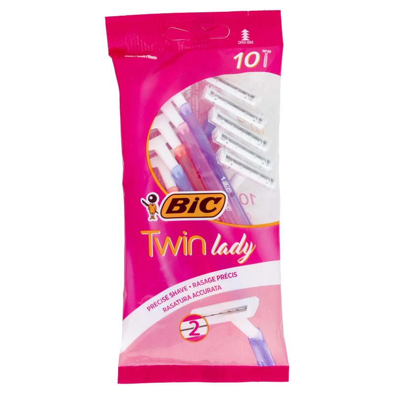 Bic Twin Lady Rasoi 2 Lame Usa e Getta da Donna, 10 pezzi