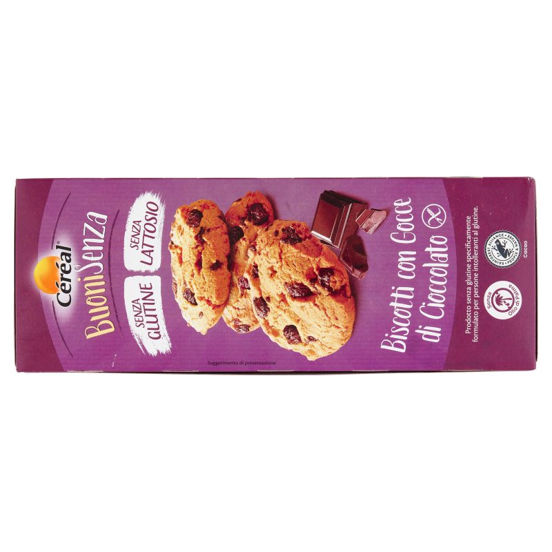 Céréal Buoni Senza Biscotti con Gocce di Cioccolato, Senza Glutine, Senza Lattosio - 3 x 50 g