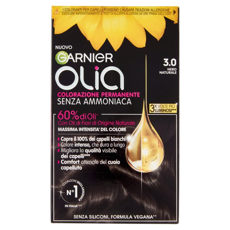 Garnier Olia Tinta Capelli, Senza Ammoniaca, Nero naturale 3.0