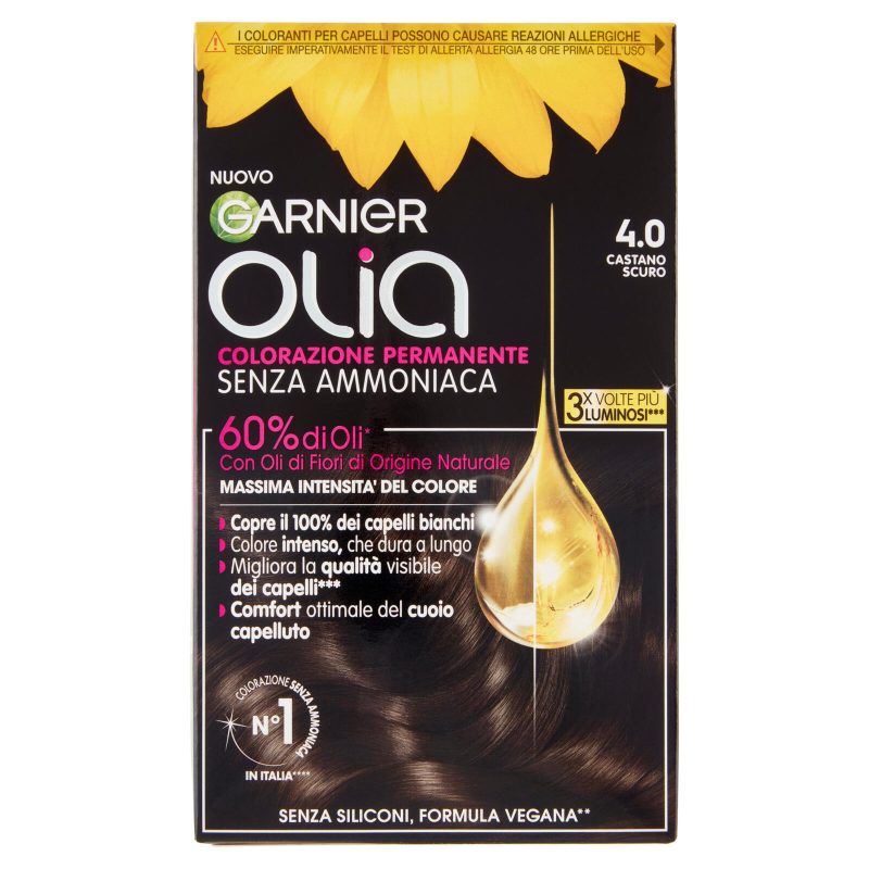 Garnier Olia Tinta Capelli, Senza Ammoniaca, Castano scuro 4.0