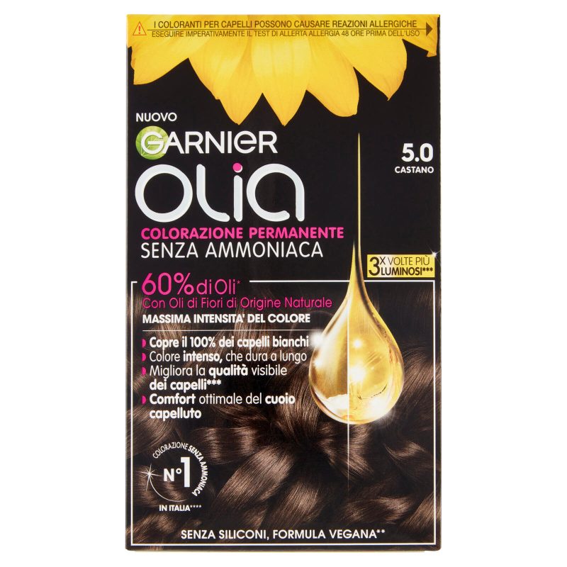 Garnier Olia Tinta Capelli, Senza Ammoniaca, Castano 5.0