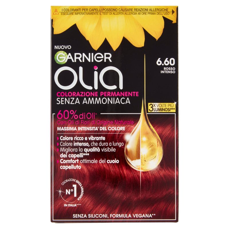 Garnier Olia Tinta Capelli, Senza Ammoniaca, Rosso intenso 6.60