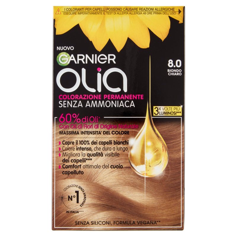 Garnier Olia Tinta Capelli, Senza Ammoniaca, Biondo 8.0