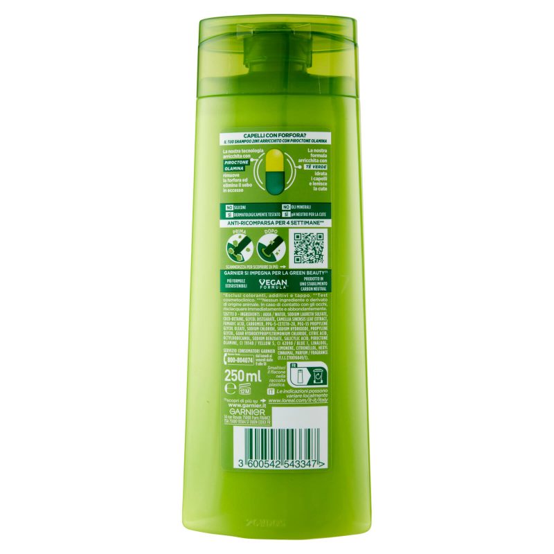 Garnier Fructis Shampoo Antiforfora 2in1 lenitivo, per capelli normali 250 ml