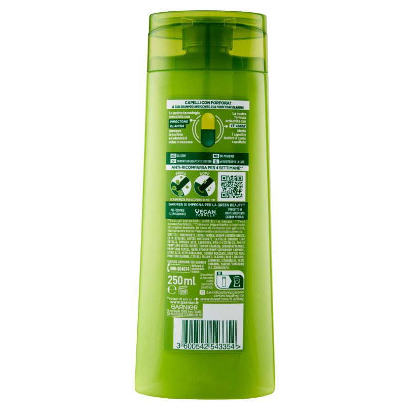 Garnier Fructis Shampoo Antiforfora lenitivo per capelli normali 250 ml