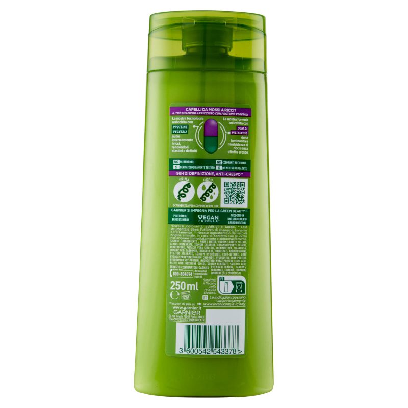 Garnier Fructis Shampoo Hydra Ricci, shampoo definizione per capelli da mossi a ricci 250 ml