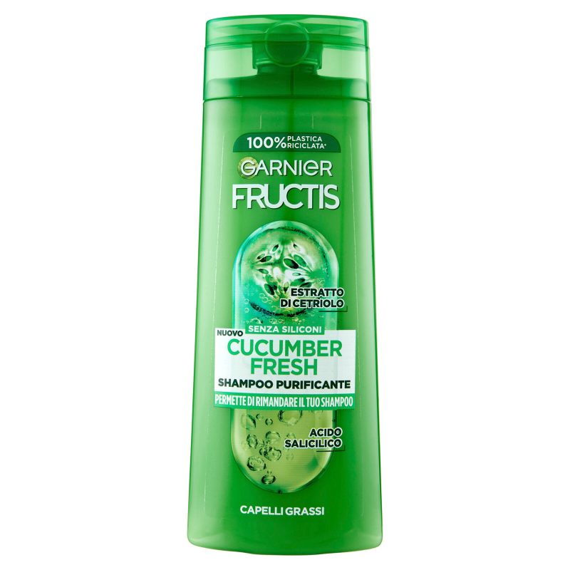 Garnier Fructis Shampoo Cucumber Fresh, shampoo purificante per capelli grassi 250 ml