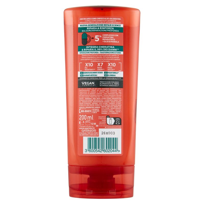 Garnier Fructis Balsamo Ripara&Rinforza per capelli danneggiati 200 ml