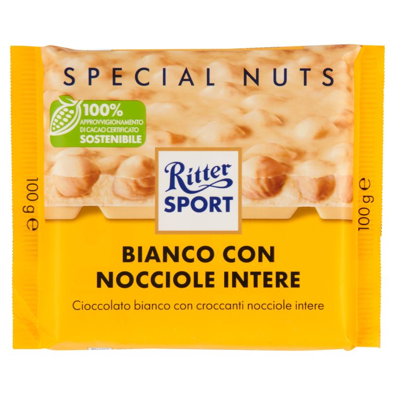 Ritter Sport Special Nuts Bianco con Nocciole Intere 100 g