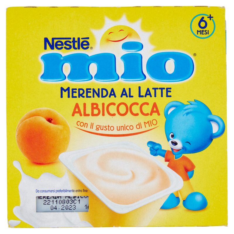 NESTLÉ MIO Merenda al Latte Albicocca da 6 mesi 4 vasetti da 100 g