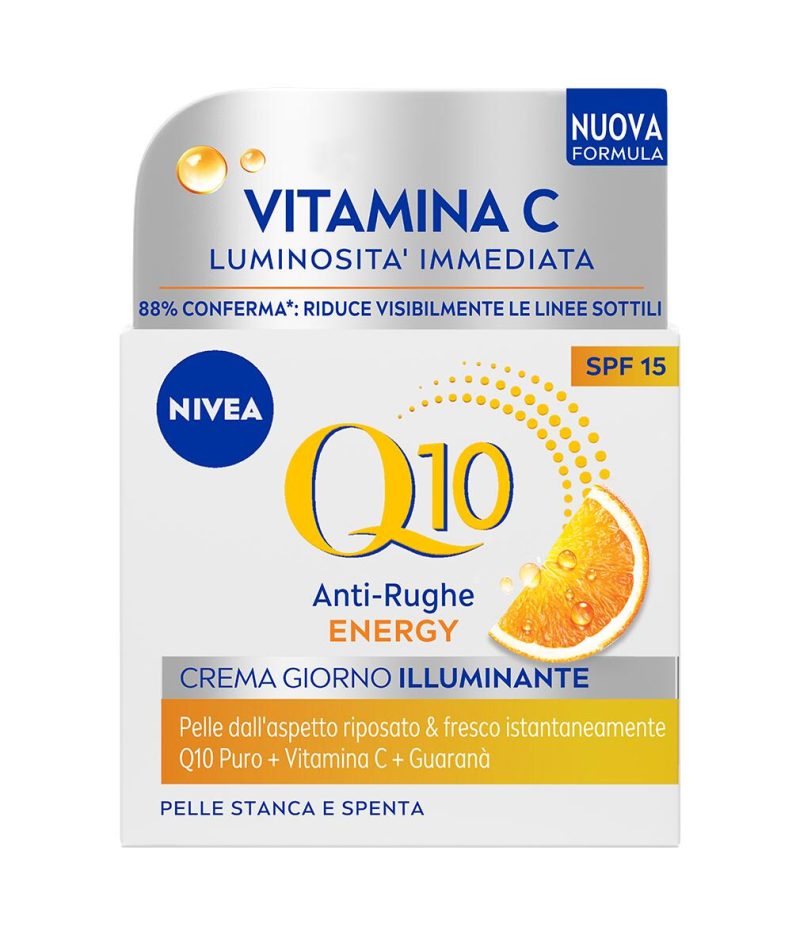 Nivea Q10 Anti-Rughe Energy Crema Giorno Illuminante SPF 15 Pelle Stanca e Spenta 50 ml