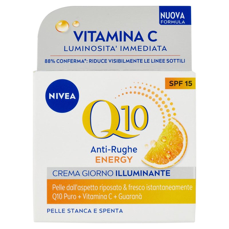 Nivea Q10 Anti-Rughe Energy Crema Giorno Illuminante SPF 15 Pelle Stanca e Spenta 50 ml