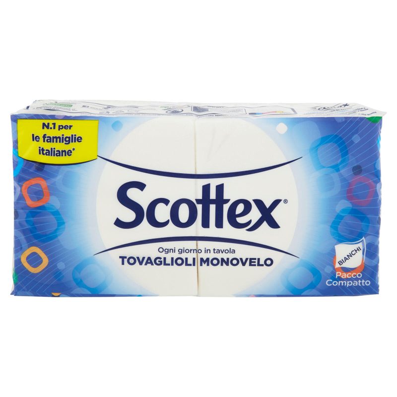 Scottex Tovaglioli Monovelo Bianchi Pacco Compatto