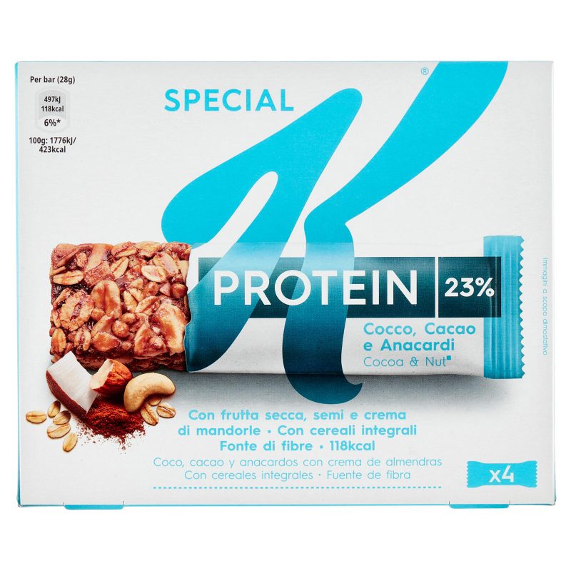 Kellogg's Special K Protein 23% Cocco, Cacao e Anacardi 4 x 28 g