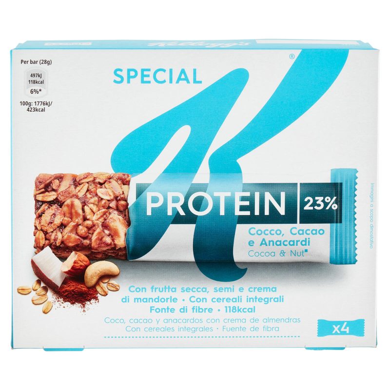 Kellogg's Special K Protein 23% Cocco, Cacao e Anacardi 4 x 28 g