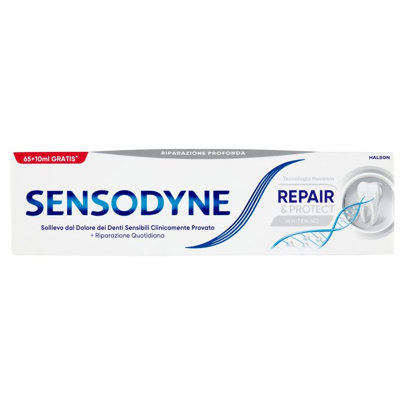 Sensodyne Repair & Protect Whitening, Effetto sbiancante, Dentifricio Denti Sensibili 75 ml