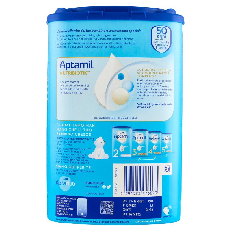 APTAMIL Nutribiotik 1 - Latte di partenza in Polvere, 830g