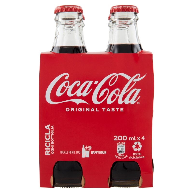 COCA-COLA Original Taste Vetro 4 x 200 ml