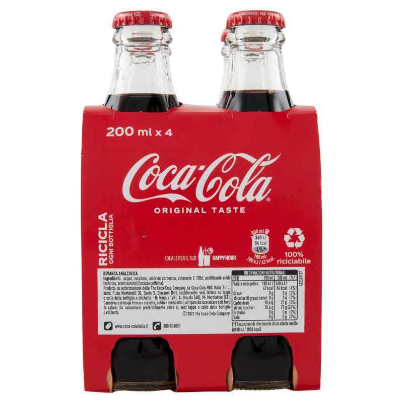 COCA-COLA Original Taste Vetro 4 x 200 ml