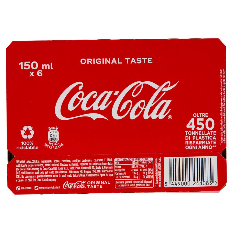 COCA-COLA Original Taste Lattina 6 x 150 ml