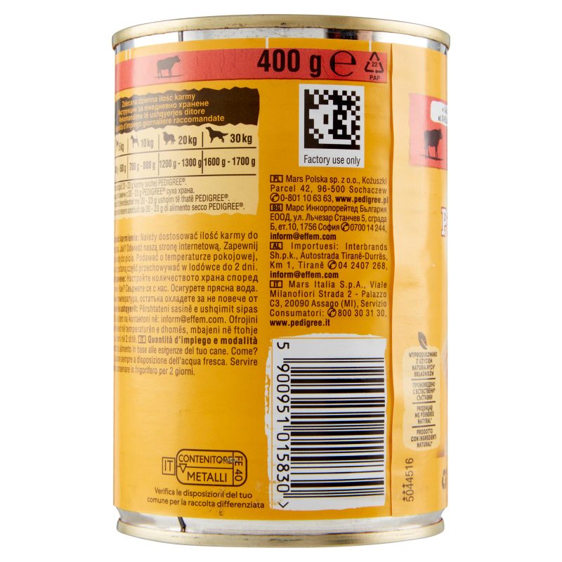 Pedigree Cibo Umido Cane con Manzo in Gelatina 400 g