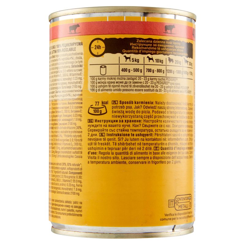 Pedigree Cibo Umido Cane con Manzo in Gelatina 400 g