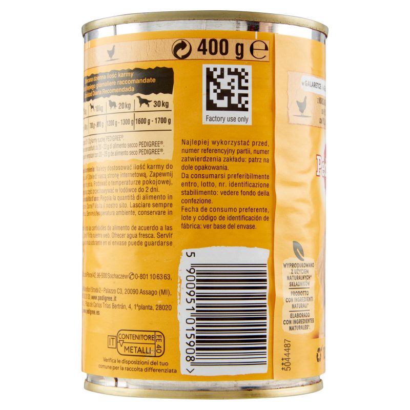 Pedigree Cibo Umido Cane con Pollo e Carote in Gelatina 400 g