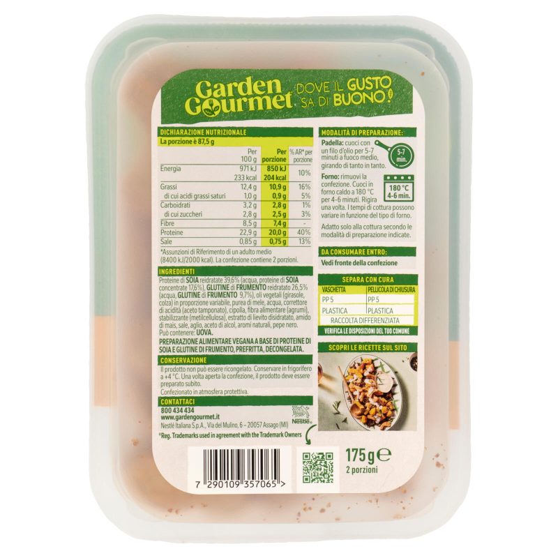 GARDEN GOURMET Straccetti Vegani di Soia 2 porzioni 175g