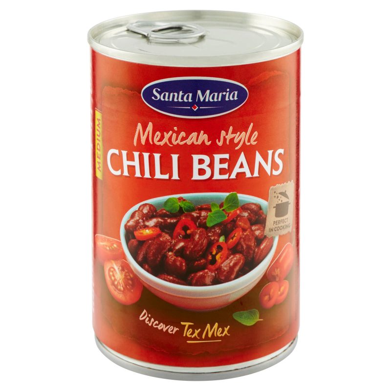 Santa Maria Tex Mex Mexican style Chili Beans Medium 410 g