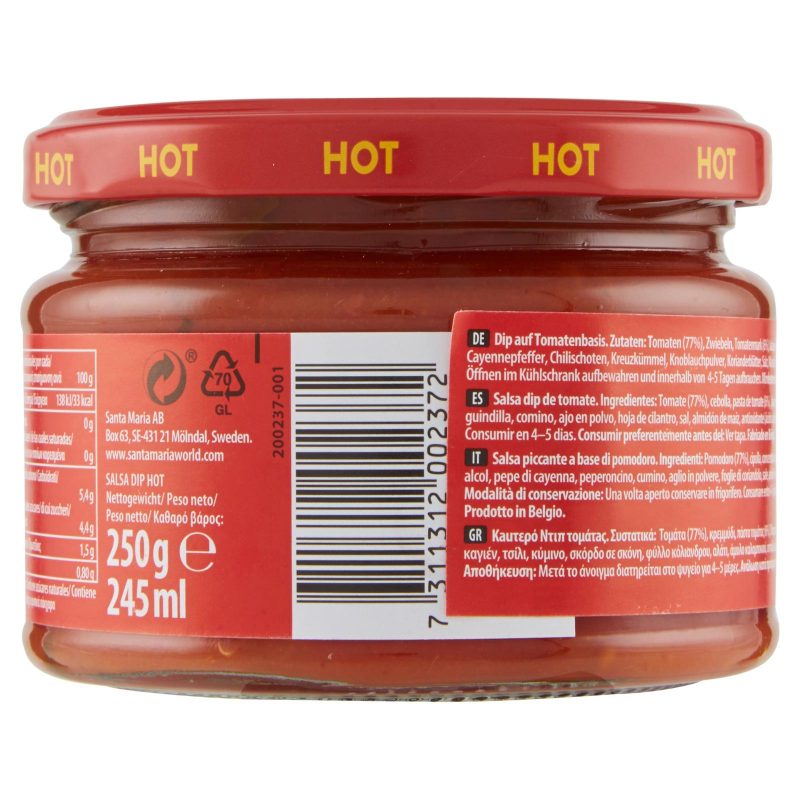 Santa Maria Dip Salsa Hot 250 g