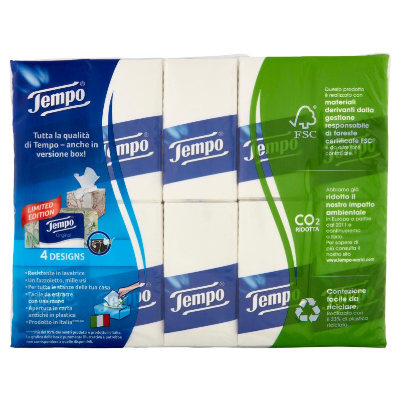 Tempo Classic Fazzoletti 4 veli Maxi Formato 30 pz