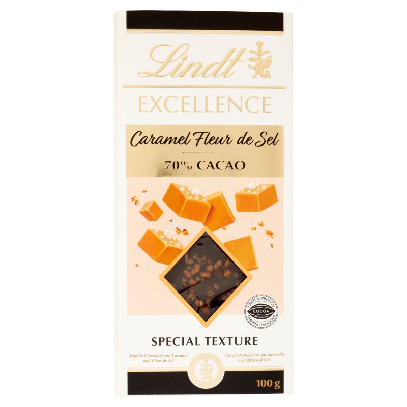 Lindt Excellence Tavoletta Cioccolato Fondente Caramello e Sale 100 g