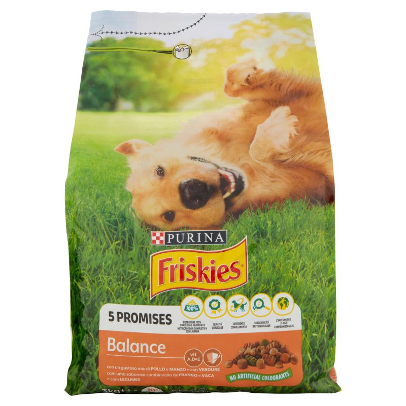 PURINA FRISKIES Cane Balance Con un gustoso mix di Pollo e Manzo con Verdure 3 Kg