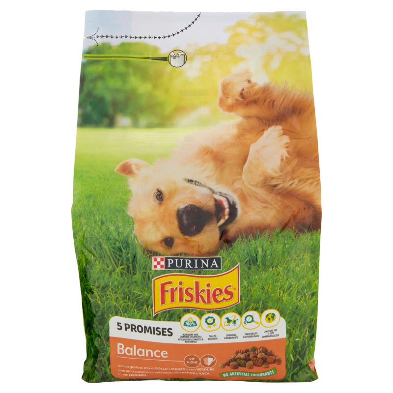 PURINA FRISKIES Cane Balance Con un gustoso mix di Pollo e Manzo con Verdure 3 Kg