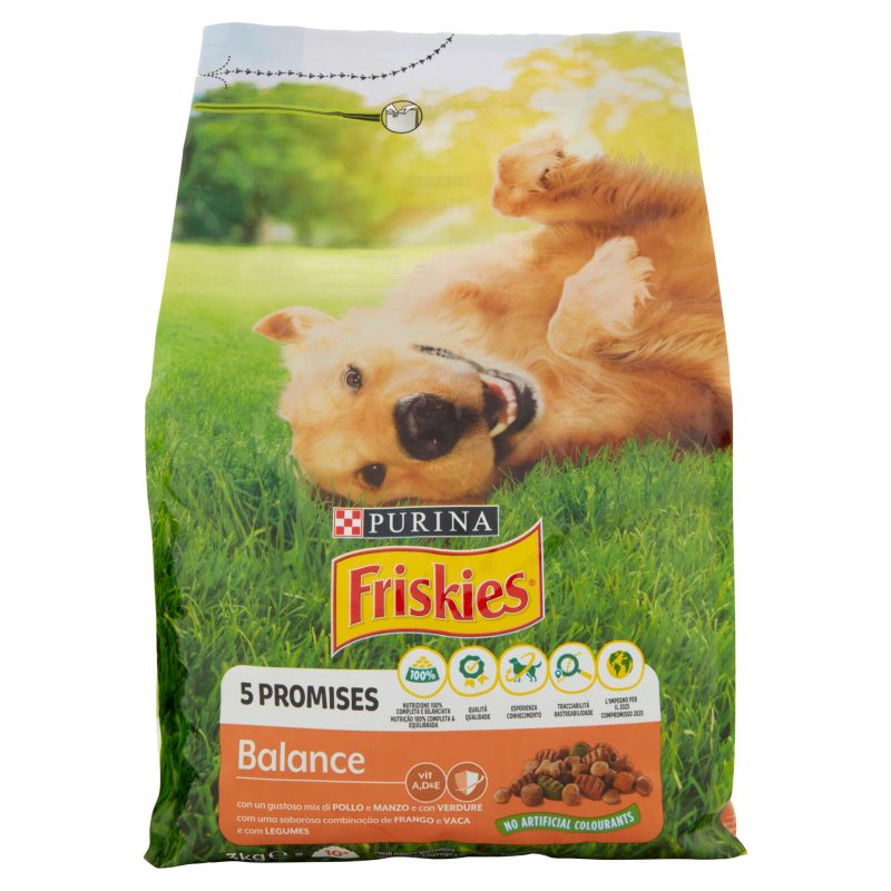 PURINA FRISKIES Cane Balance Con un gustoso mix di Pollo e Manzo con Verdure 3 Kg