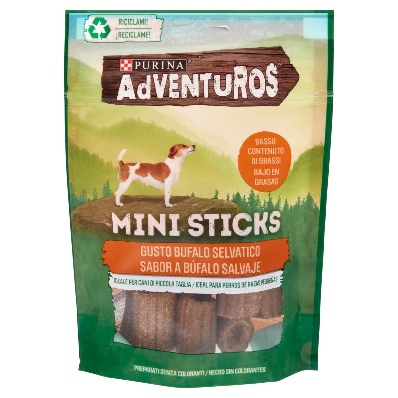 PURINA ADVENTUROS Mini Sticks per cane piccolo Bufalo Selvatico 90 g