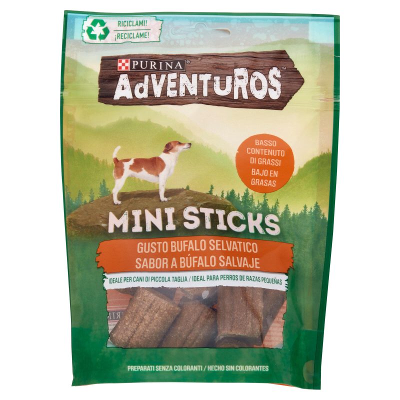 PURINA ADVENTUROS Mini Sticks per cane piccolo Bufalo Selvatico 90 g