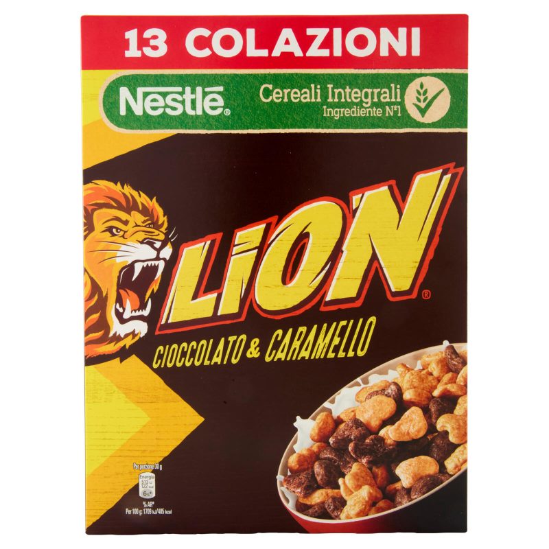 LION Cereali Integrali con Cioccolato e Caramello 
400 g