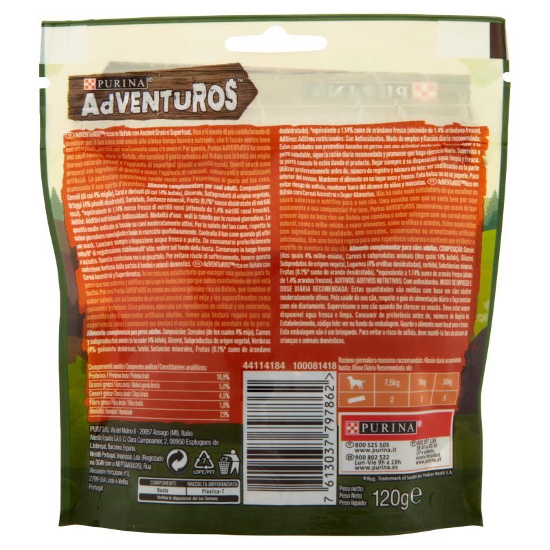 PURINA ADVENTUROS High Meat, Ancient Grain & Superfood Bufalo 120 g