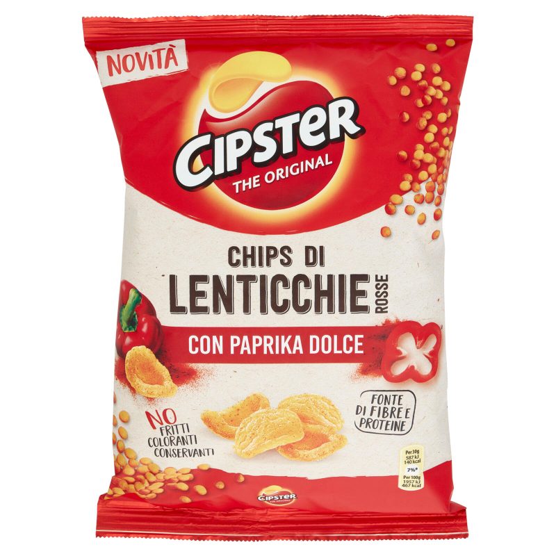 Cipster The Original Chips di Lenticchie Rosse alla Paprika - 80g