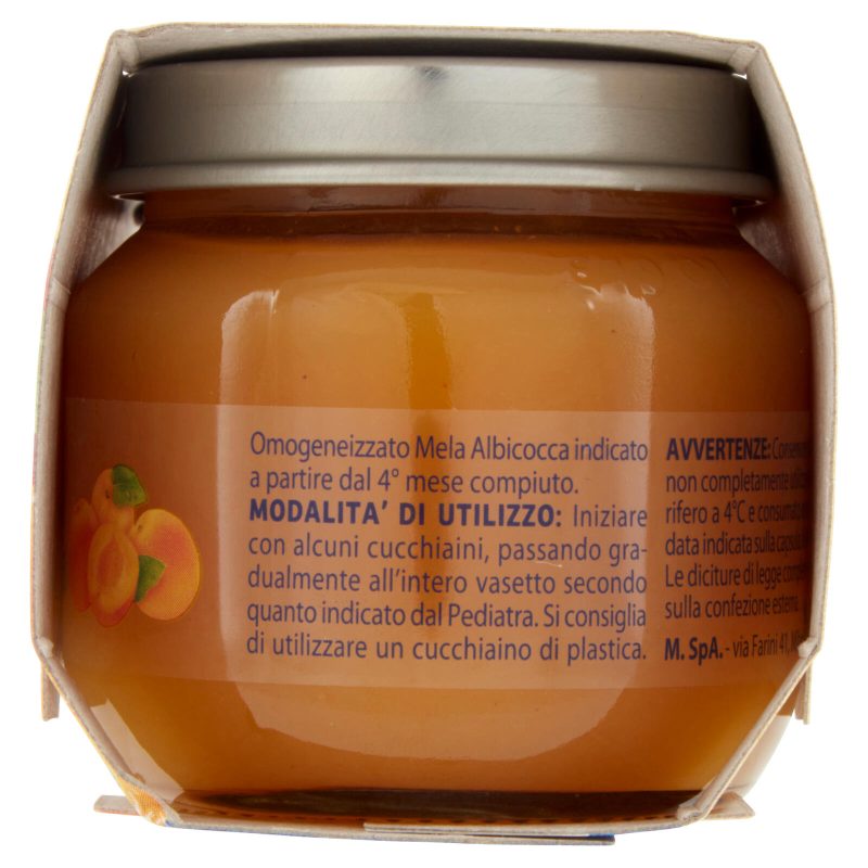 Mellin Mela Albicocca 100% Naturale Omogeneizzato 2 x 100 g