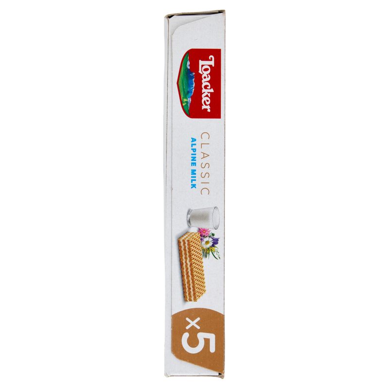 Loacker Classic Alpine Milk Wafer con crema al Latte Alpino non OGM Wafers 45gx5