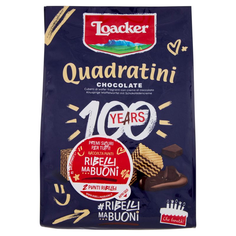 Loacker Quadratini Chocolate Wafer con crema al Cioccolato Wafers 
250 g