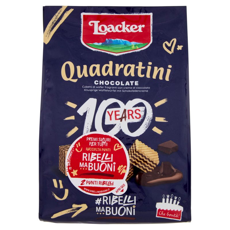 Loacker Quadratini Chocolate Wafer con crema al Cioccolato Wafers 
250 g